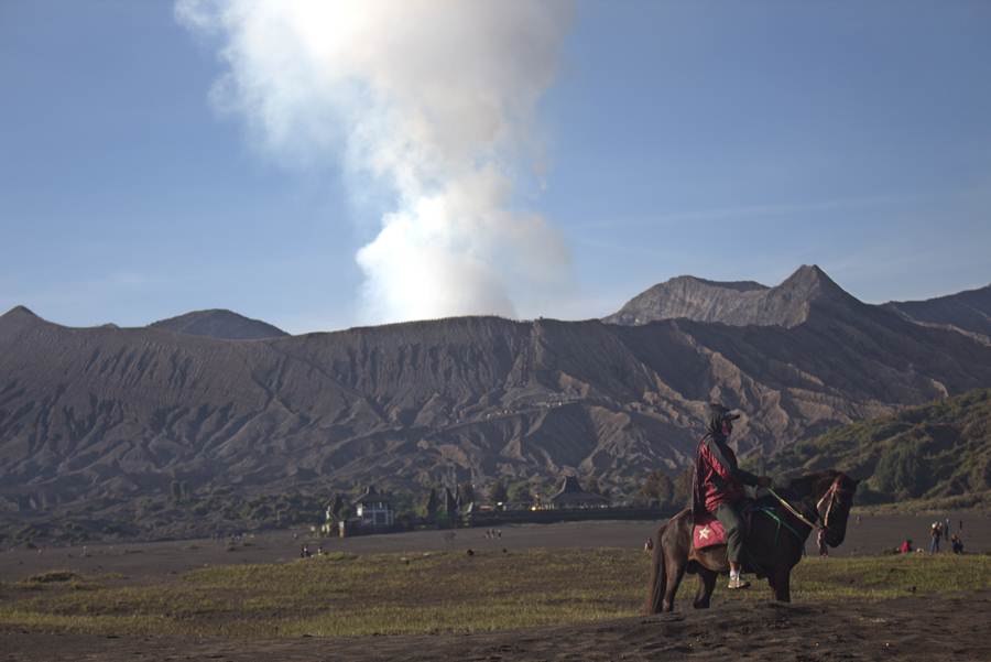 Horse Riders On Mount Bromo Anda Dieng Plateau