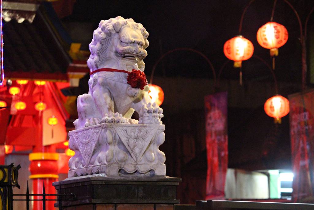 The Guarding Lion Statue in Hok Tek Bio Temple